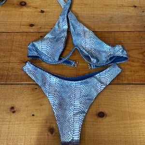nwot reflective cross bikini